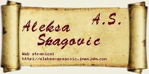Aleksa Špagović vizit kartica